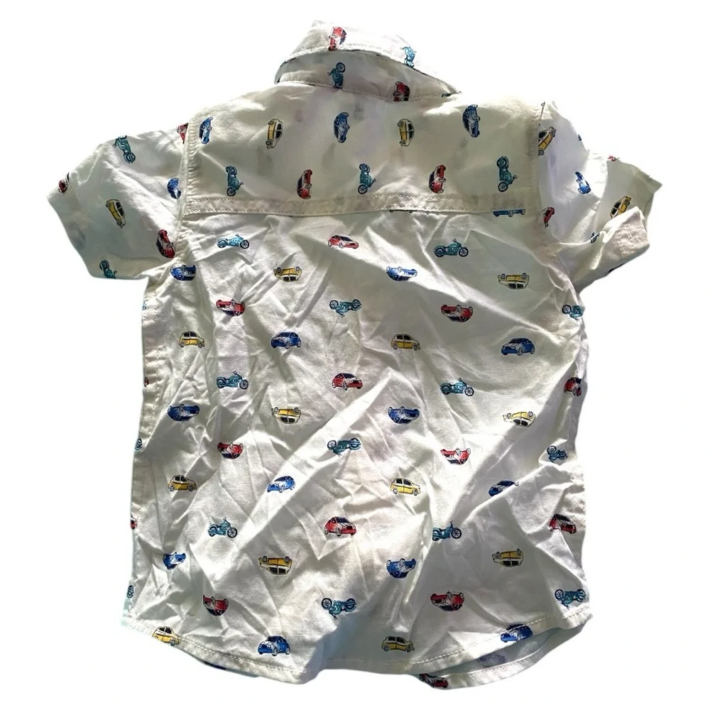Carter's White and Red Button Down Shirt Casual Design